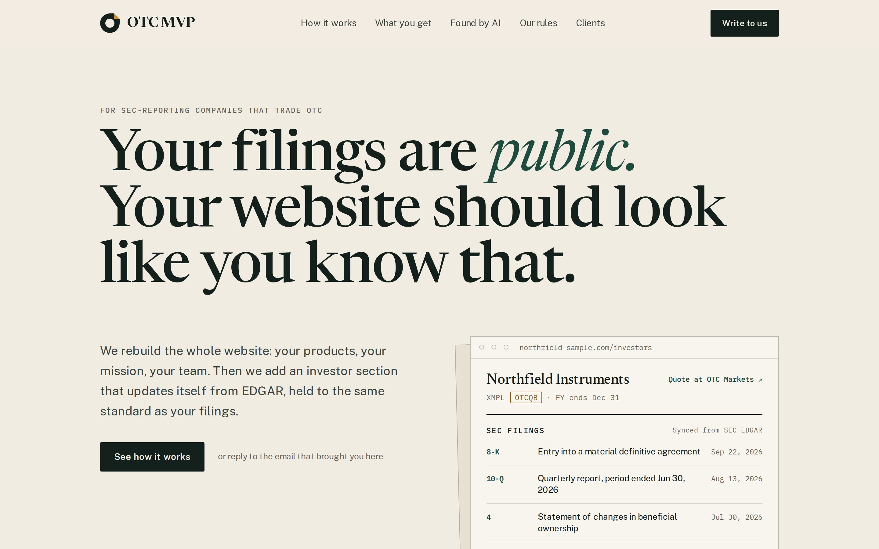 Screenshot: Homepage, desktop